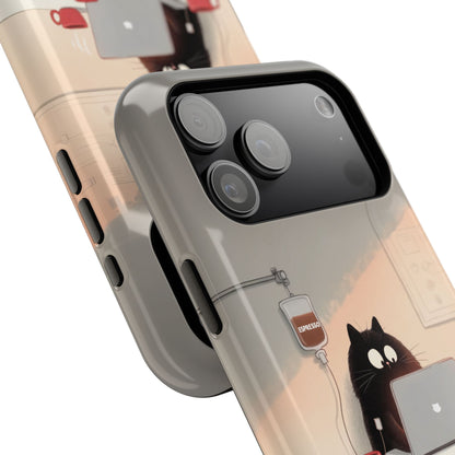 Powered by Cats and Coffee Design iPhone Case