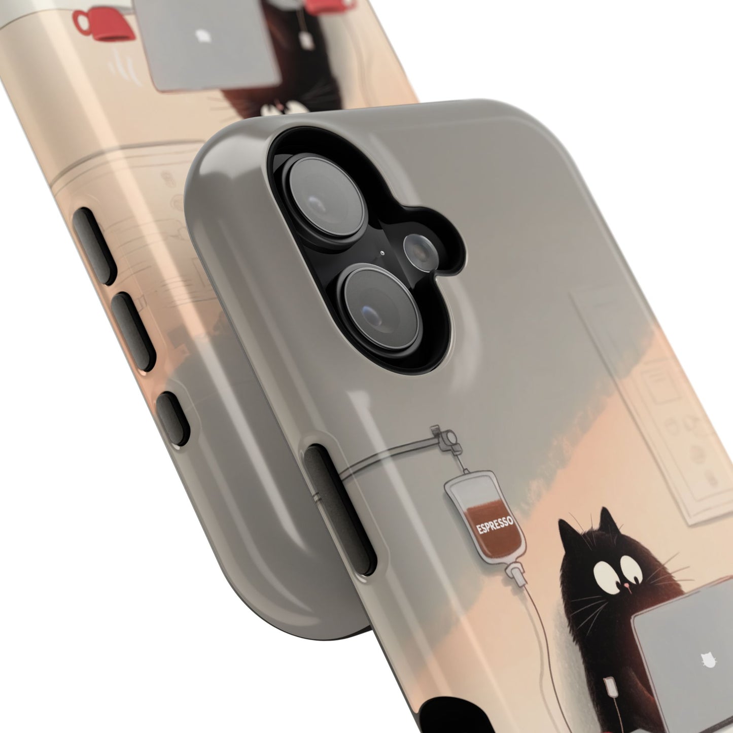 Powered by Cats and Coffee Design iPhone Case