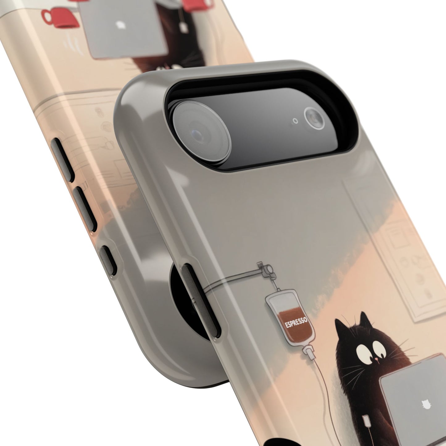 Powered by Cats and Coffee Design iPhone Case