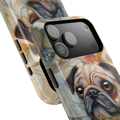Pug Stained Glass Design iPhone Case