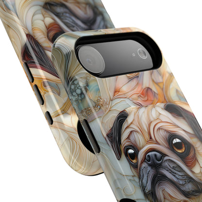 Pug Stained Glass Design iPhone Case