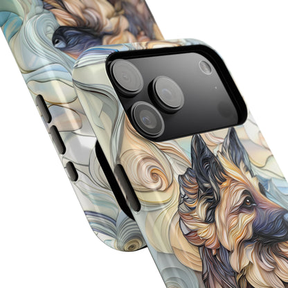German Shepherd Stained Glass Design iPhone Case