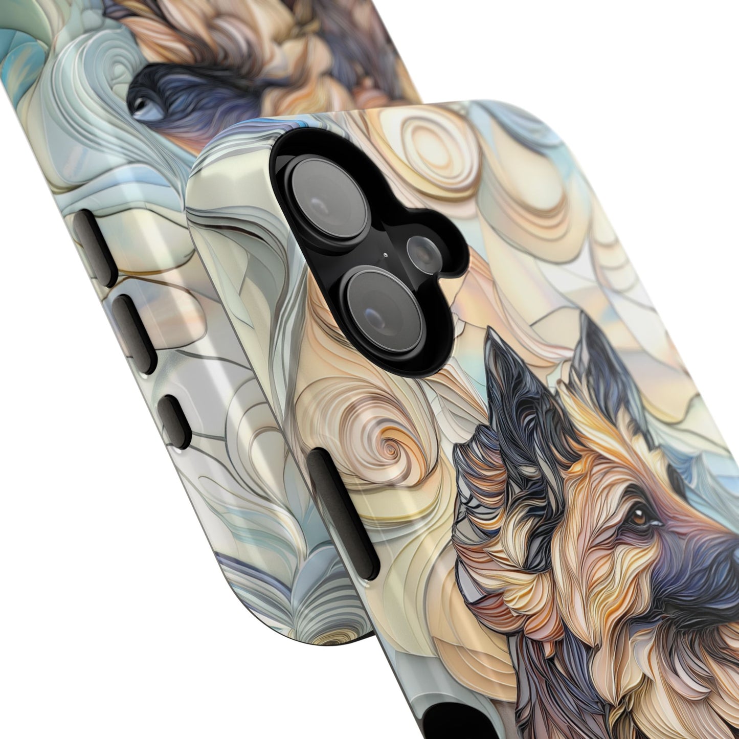German Shepherd Stained Glass Design iPhone Case