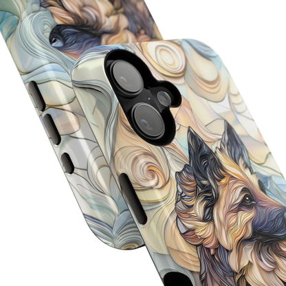 German Shepherd Stained Glass Design iPhone Case