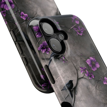 Gothic Purple Flower Tree Dark Fantasy Design iPhone Case