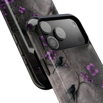 Gothic Purple Flower Tree Dark Fantasy Design iPhone Case