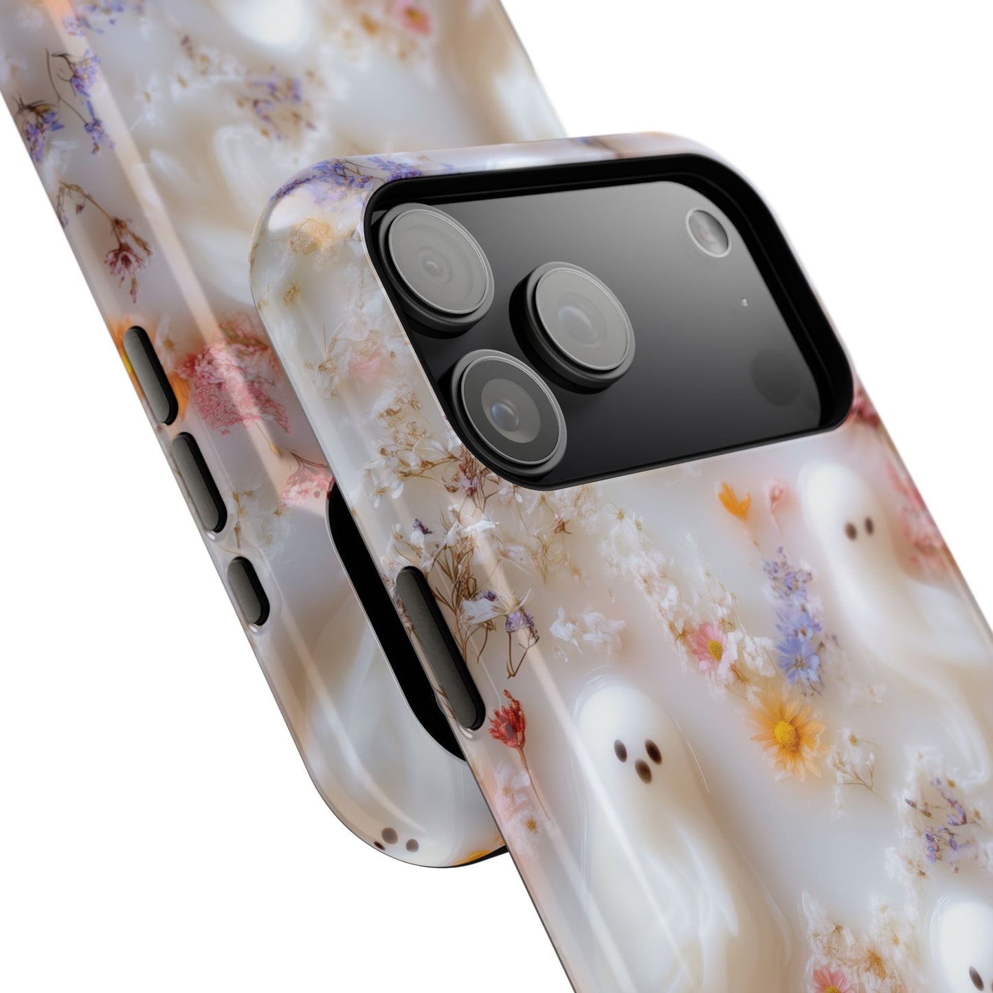 Cute Ghost Floral Design iPhone Case