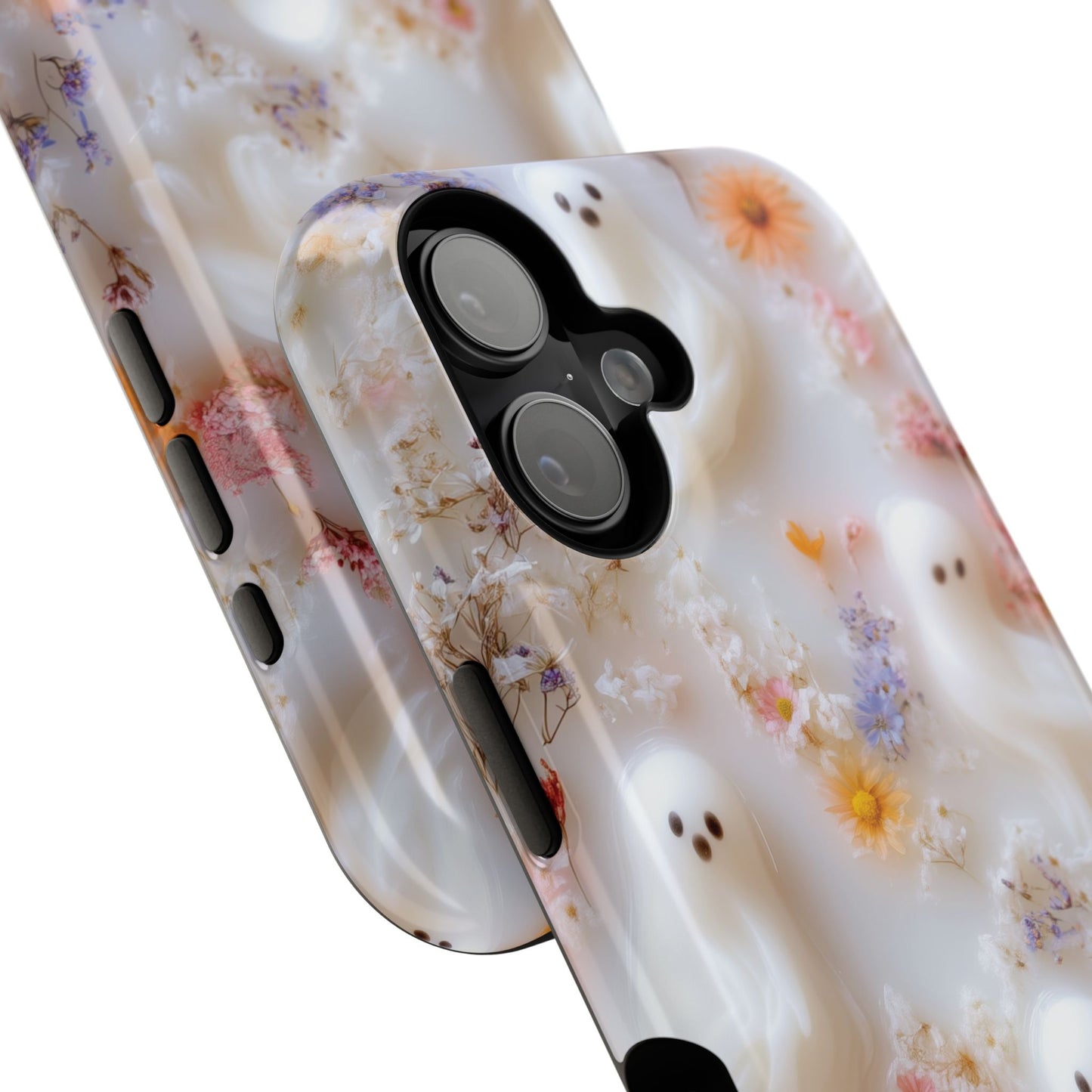 Cute Ghost Floral Design iPhone Case