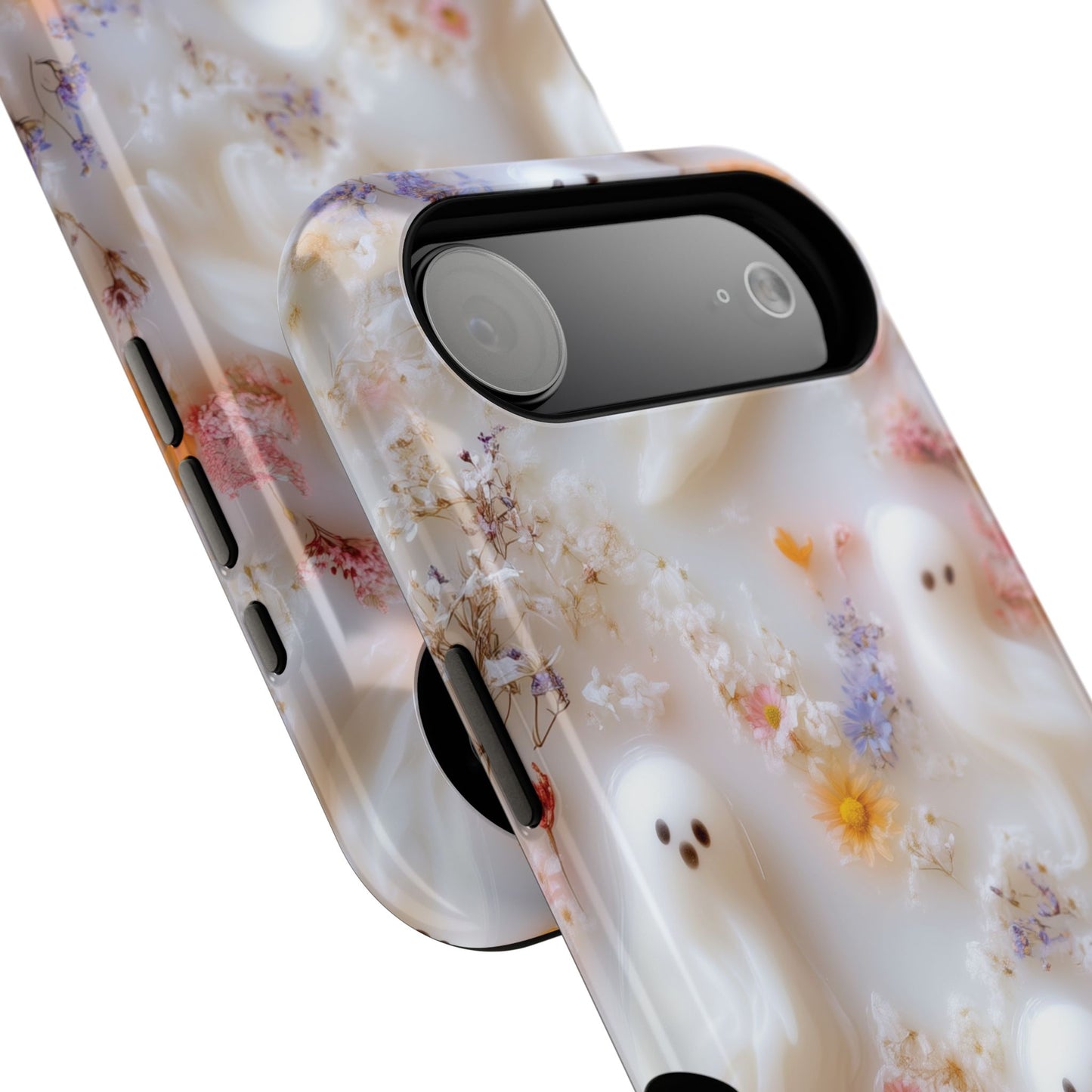 Cute Ghost Floral Design iPhone Case