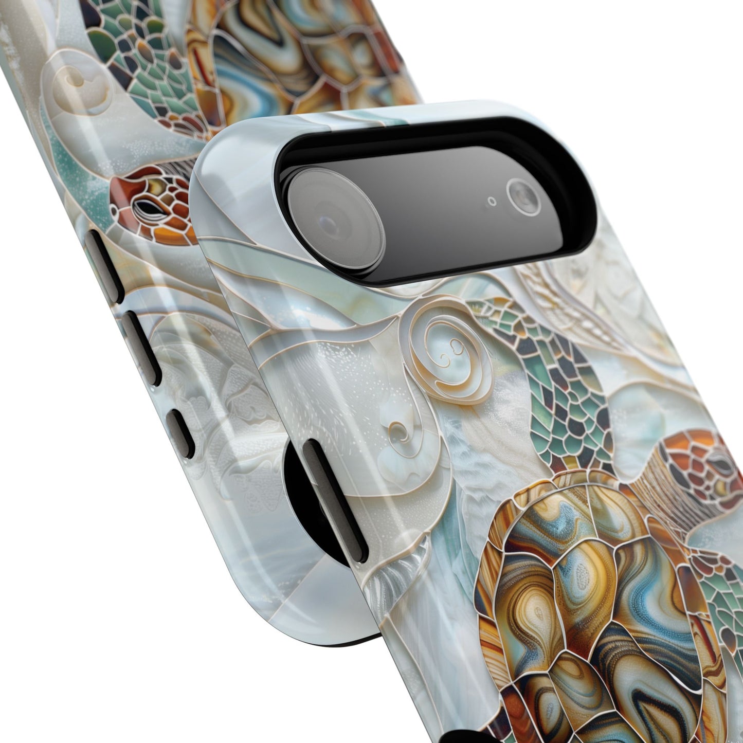 Sea Turtle Stained Glass Design 1 Print iPhone Case