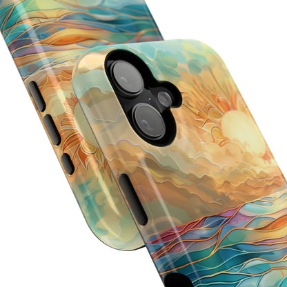 Sun & Ocean Stained Glass Design 1 Print iPhone Case