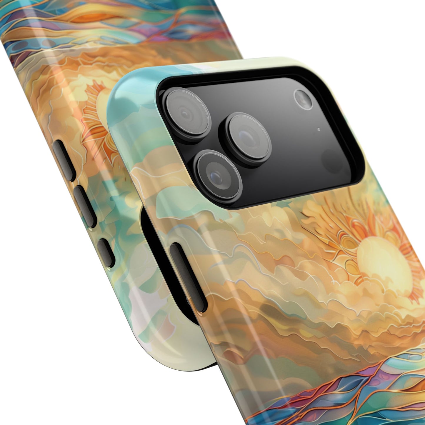 Sun & Ocean Stained Glass Design 1 Print iPhone Case