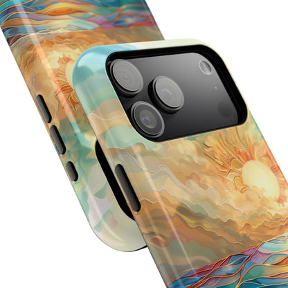 Sun & Ocean Stained Glass Design 1 Print iPhone Case