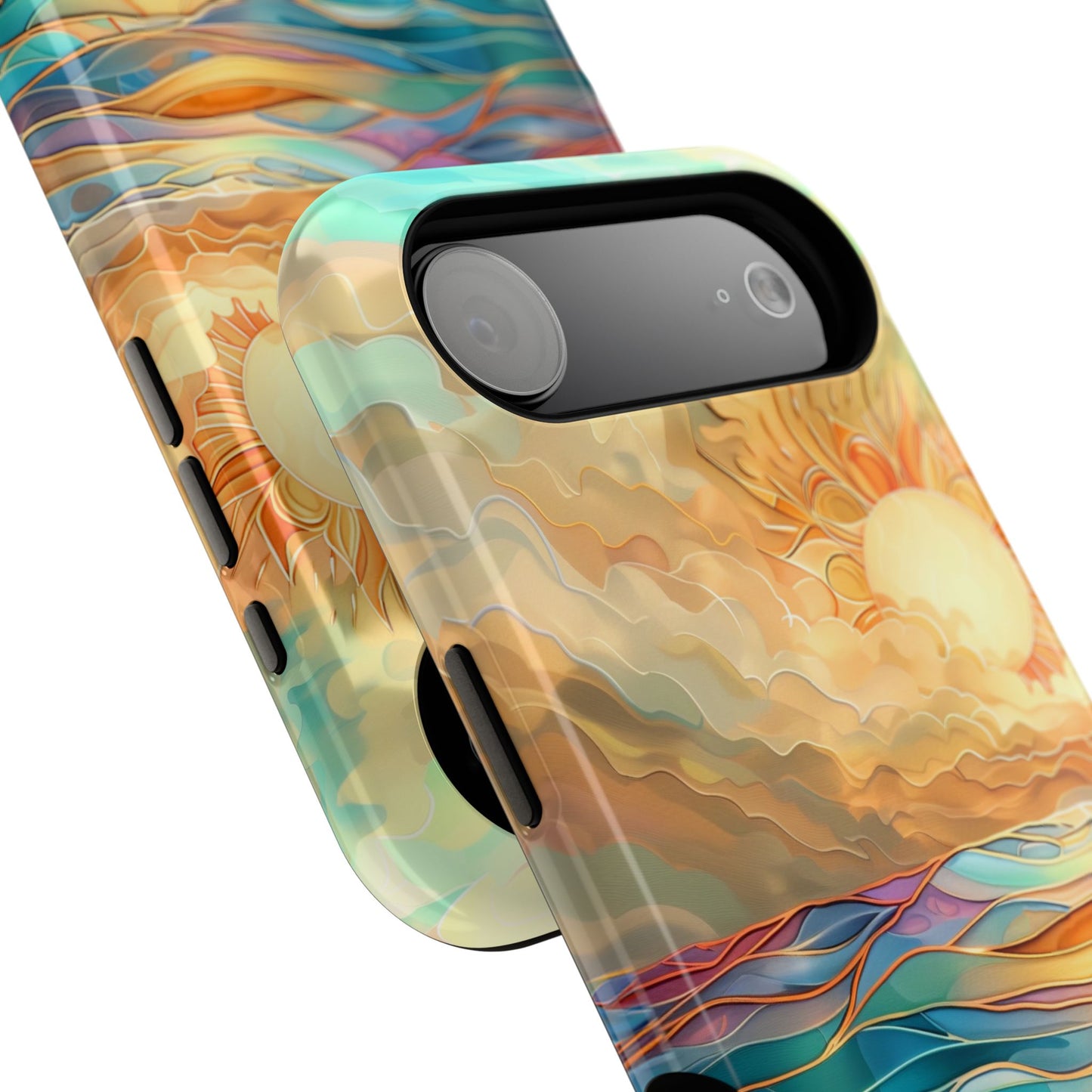 Sun & Ocean Stained Glass Design 1 Print iPhone Case