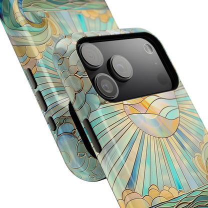 Sun & Ocean Stained Glass Design Print iPhone Case
