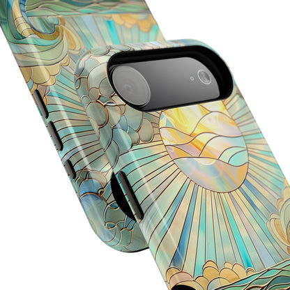 Sun & Ocean Stained Glass Design Print iPhone Case