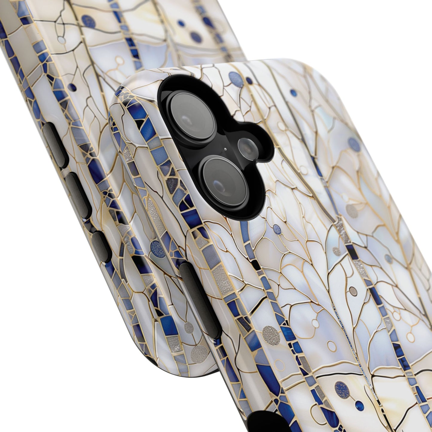 Magical Winter Forest Stained Glass Design iPhone Case