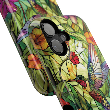 Colourful Hummingbird Stained Glass Design iPhone Case