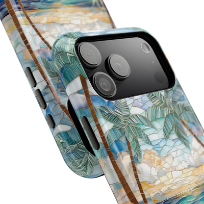Enchanting Beach Stained Glass Mosaic Design iPhone Case