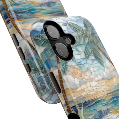 Enchanting Beach Stained Glass Mosaic Design iPhone Case