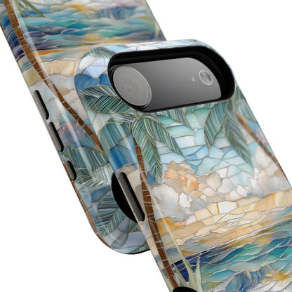 Enchanting Beach Stained Glass Mosaic Design iPhone Case