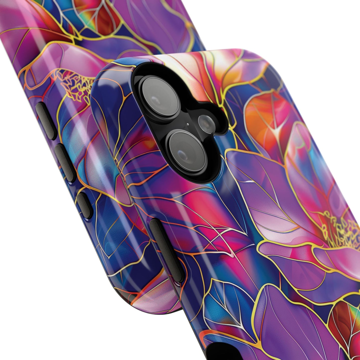 Enchanted Purple Flower Stained Glass Design iPhone Case