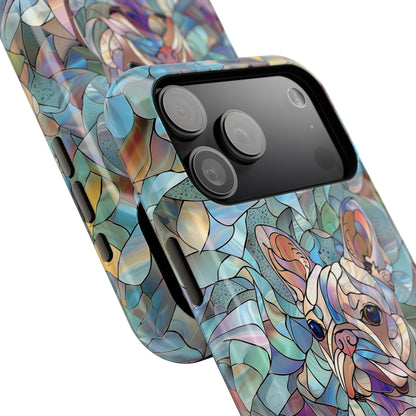 Cute French Bulldog Stained Glass Design iPhone Case