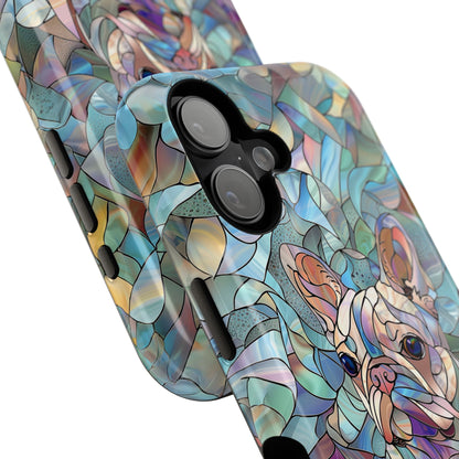 Cute French Bulldog Stained Glass Design iPhone Case