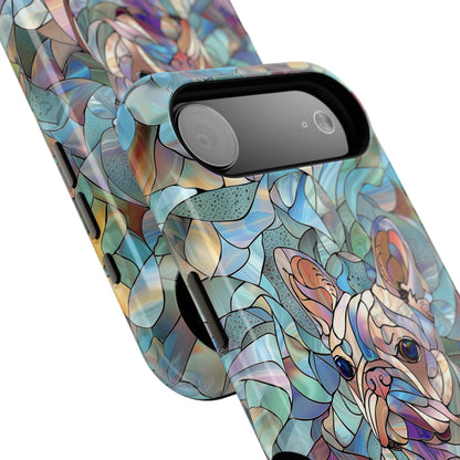 Cute French Bulldog Stained Glass Design iPhone Case