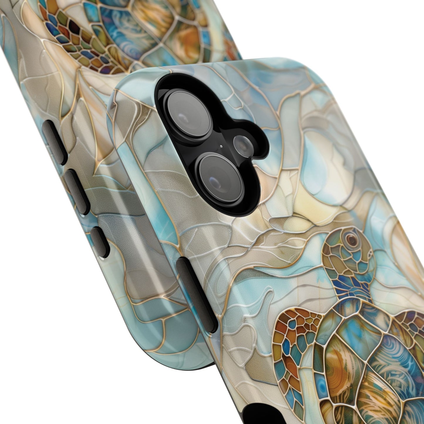 Sea Turtle Stained Glass Design 2 iPhone Case