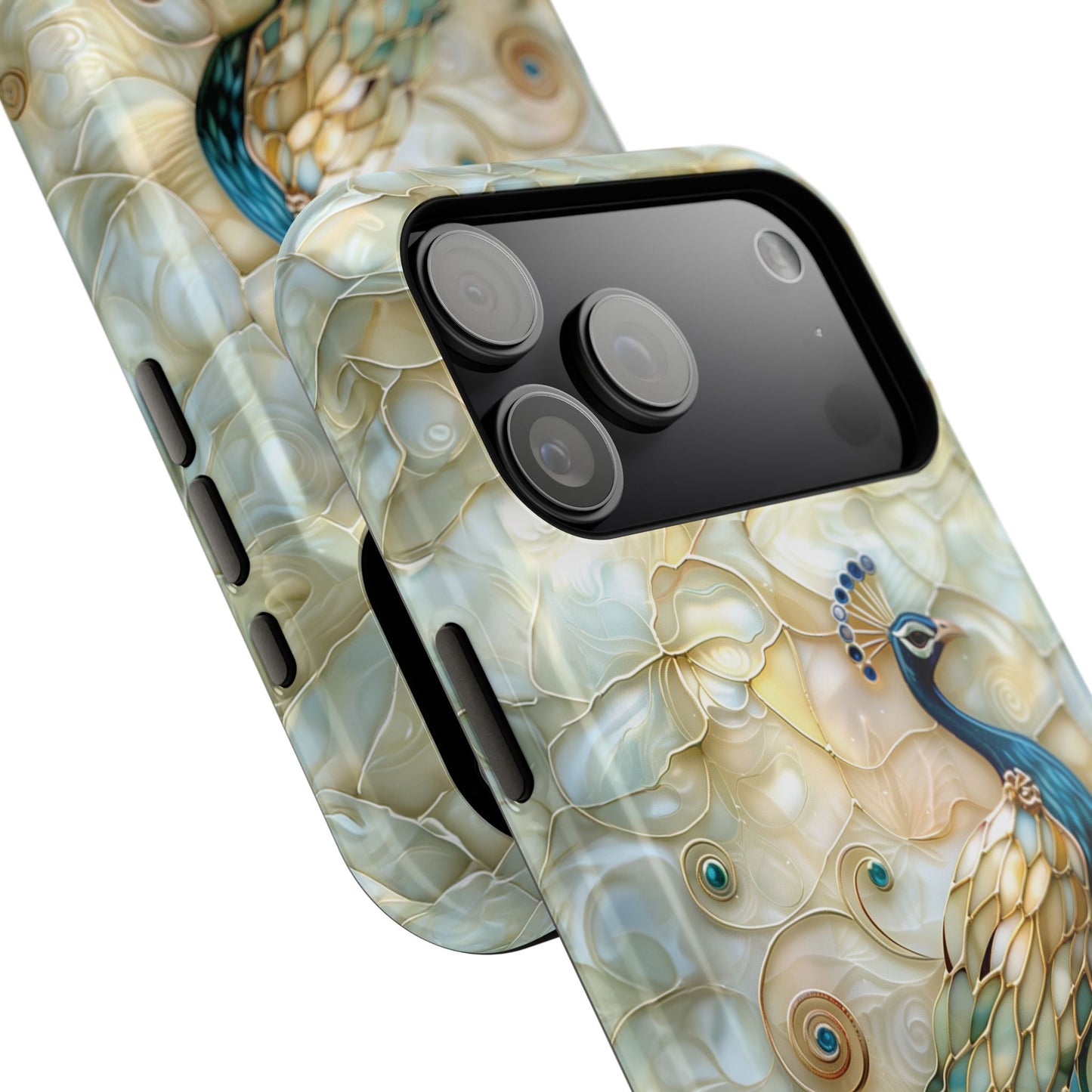 Peacock Stained Glass Design iPhone Case