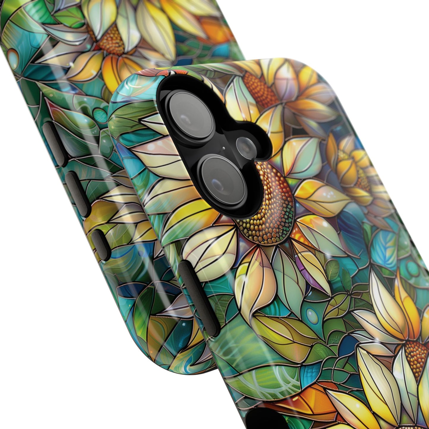 Sunflowers Stained Glass Design Print iPhone Case