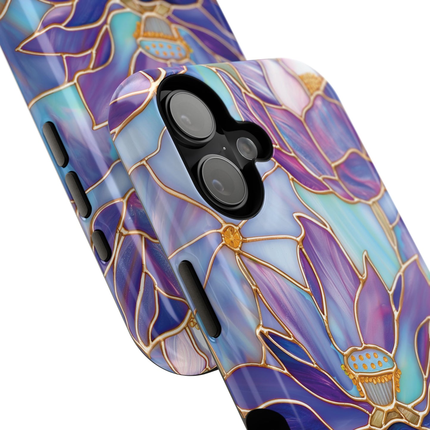 Purple Lotus Stained Glass Design iPhone Case