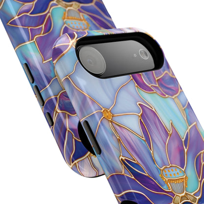 Purple Lotus Stained Glass Design iPhone Case