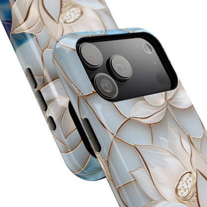 White Lotus Stained Glass Design 1 Print iPhone Case