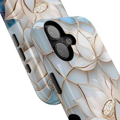 White Lotus Stained Glass Design 1 Print iPhone Case