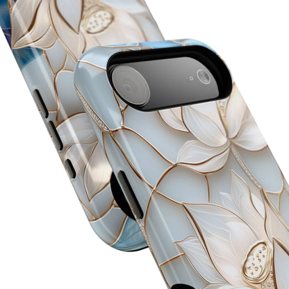 White Lotus Stained Glass Design 1 Print iPhone Case