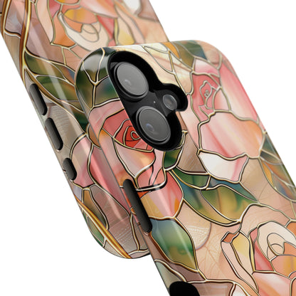 Pink Rose Gold Stained Glass Design iPhone Case
