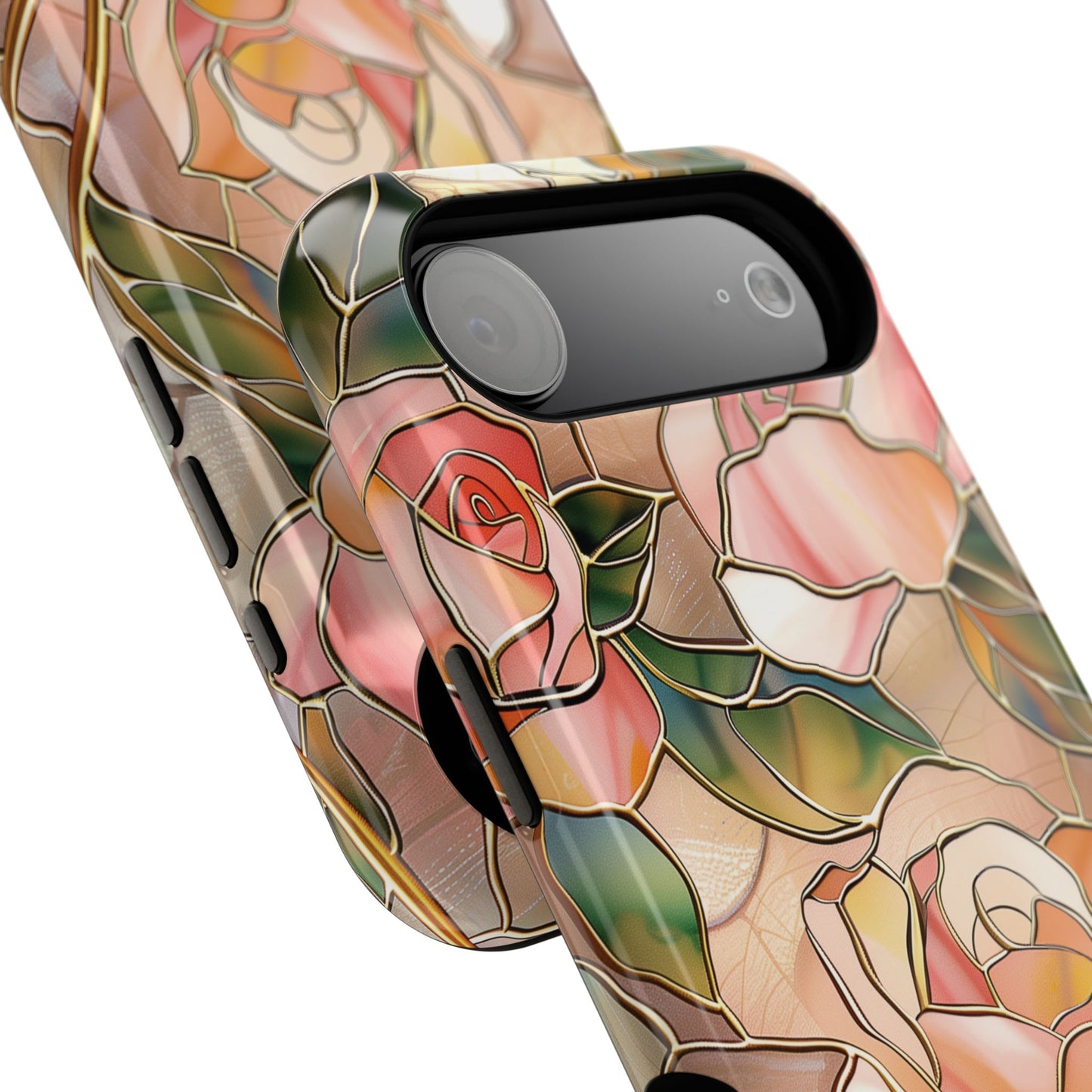 Pink Rose Gold Stained Glass Design iPhone Case