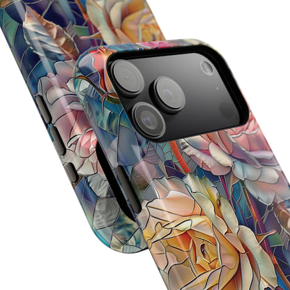 Elegant Roses Stained Glass Design iPhone Case
