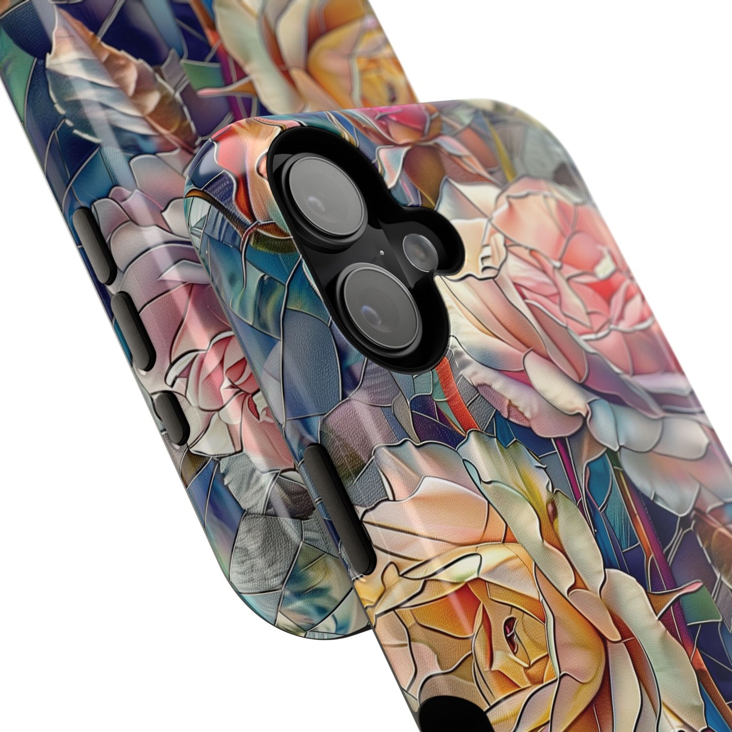 Elegant Roses Stained Glass Design iPhone Case