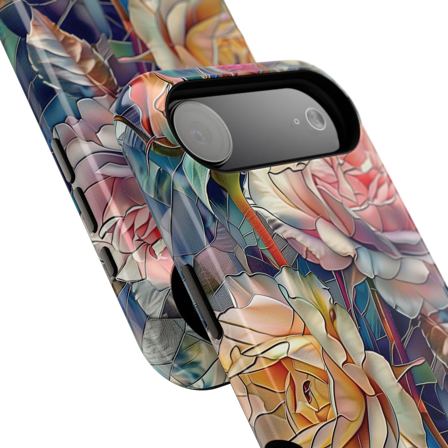 Elegant Roses Stained Glass Design iPhone Case