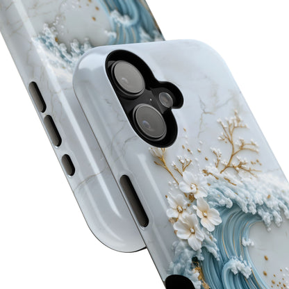 The Great Wave Floral Marble Theme Design 1 iPhone Case
