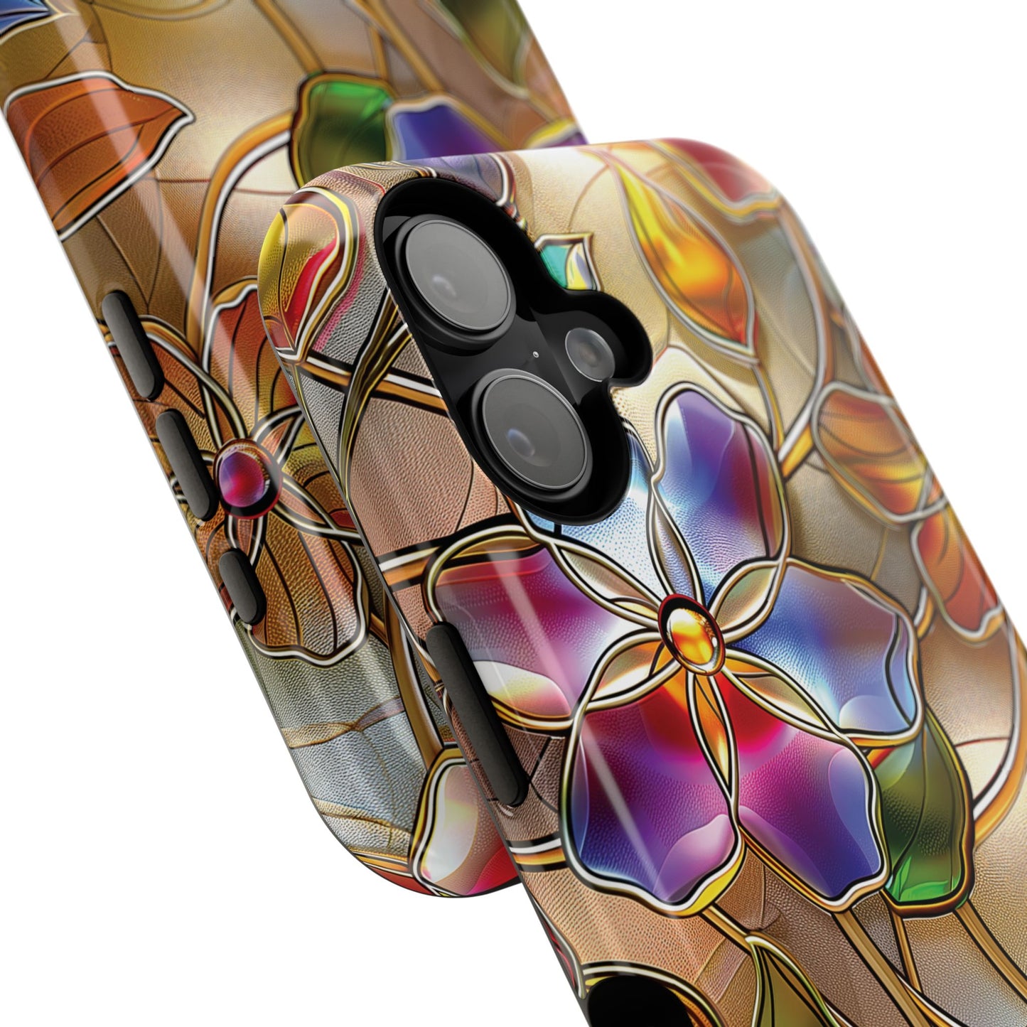 Wild Flowers Stained Glass Design iPhone Case