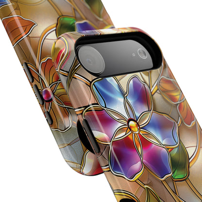 Wild Flowers Stained Glass Design iPhone Case