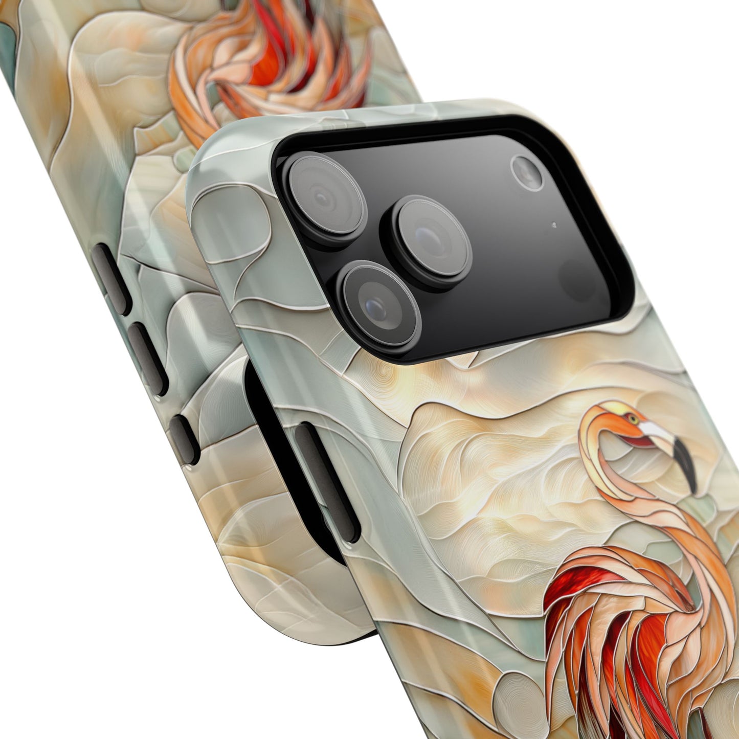 Flamingo Stained Glass Design iPhone Case