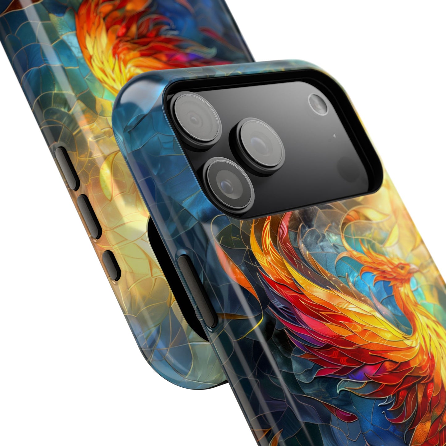 Mythical Phoenix Stained Glass Design iPhone Case
