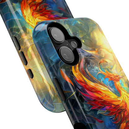Mythical Phoenix Stained Glass Design iPhone Case