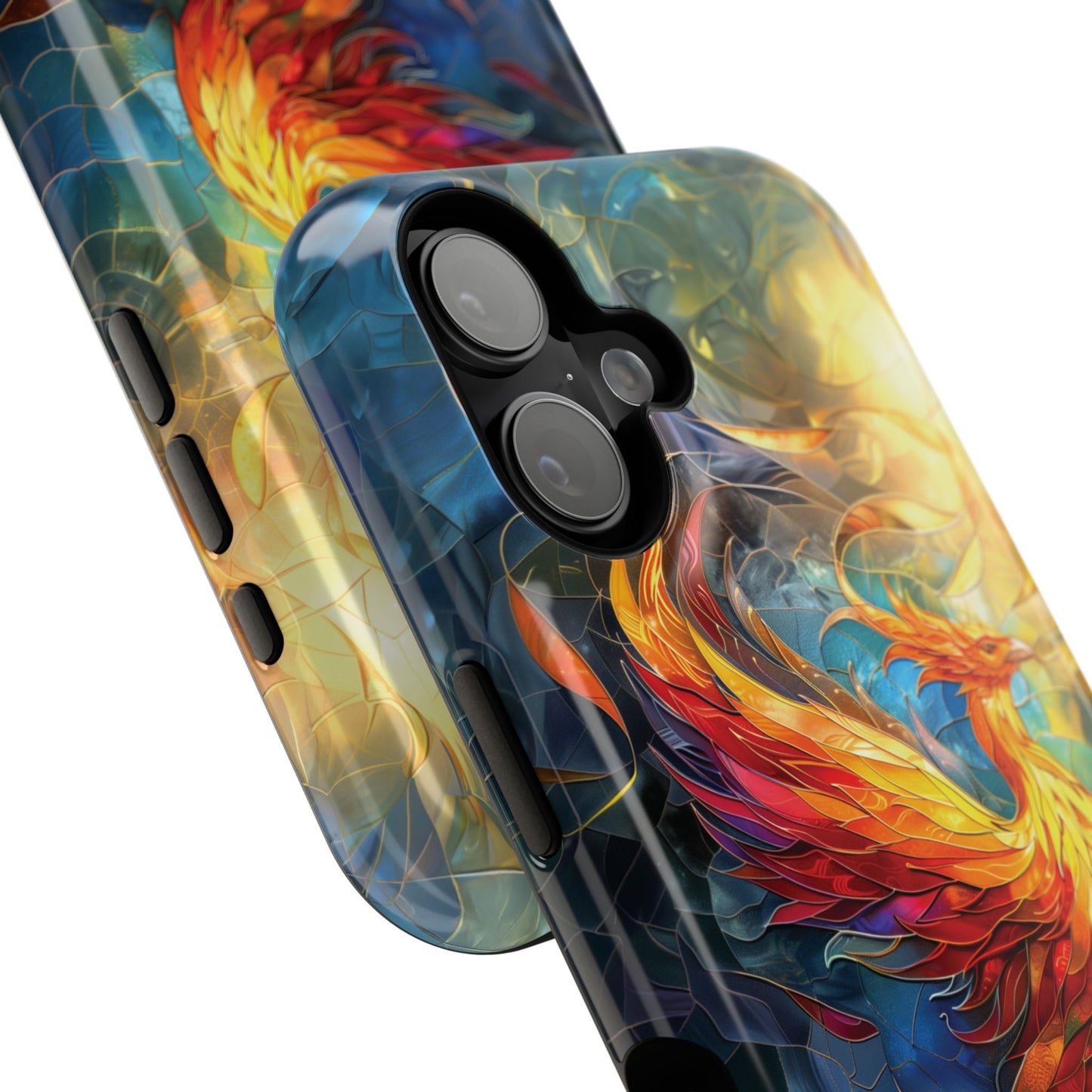 Mythical Phoenix Stained Glass Design iPhone Case