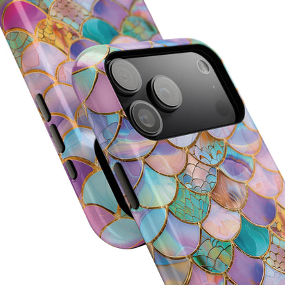 Mermaid Scale Mosaic Stained Glass Design iPhone Case